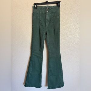 Free People Emerald Green Flared Pants